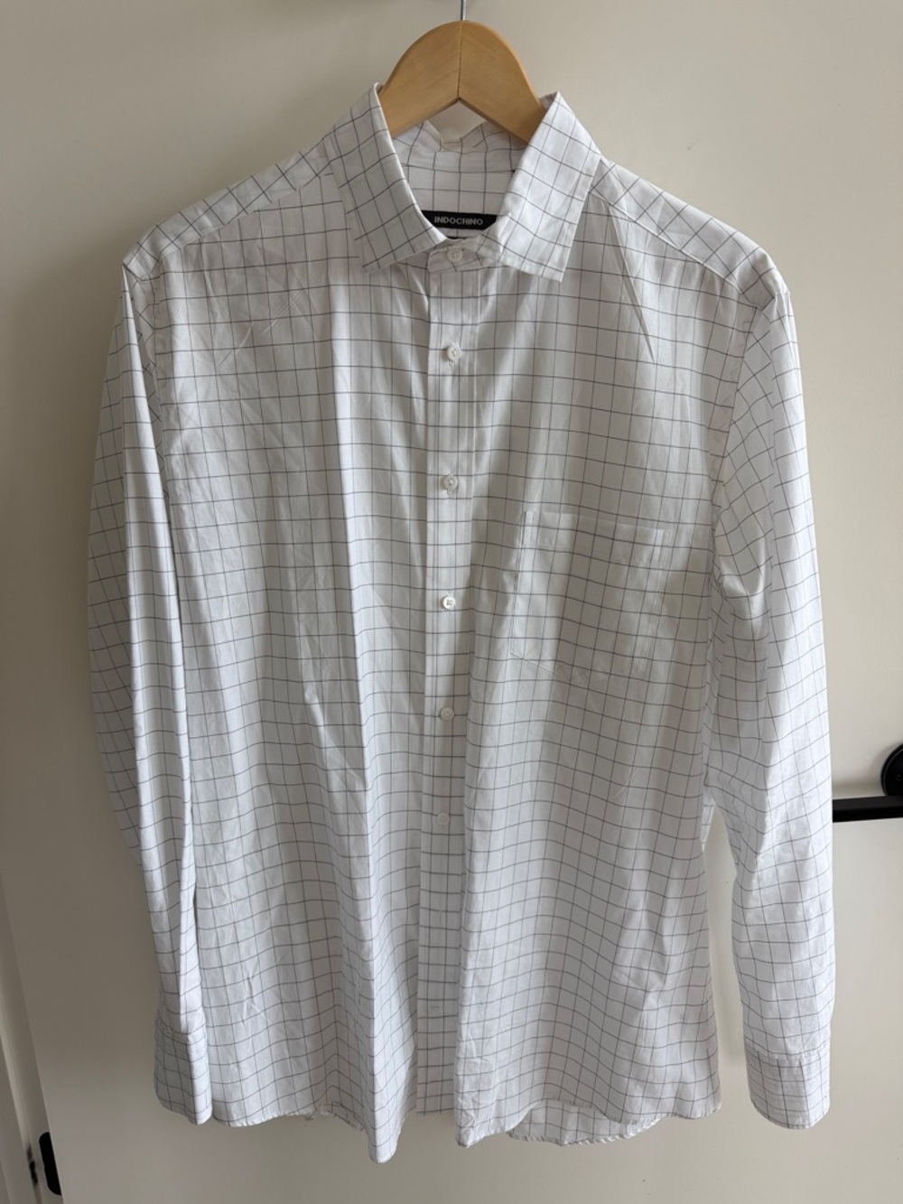 Checkered White Windowpane Dress Shirt